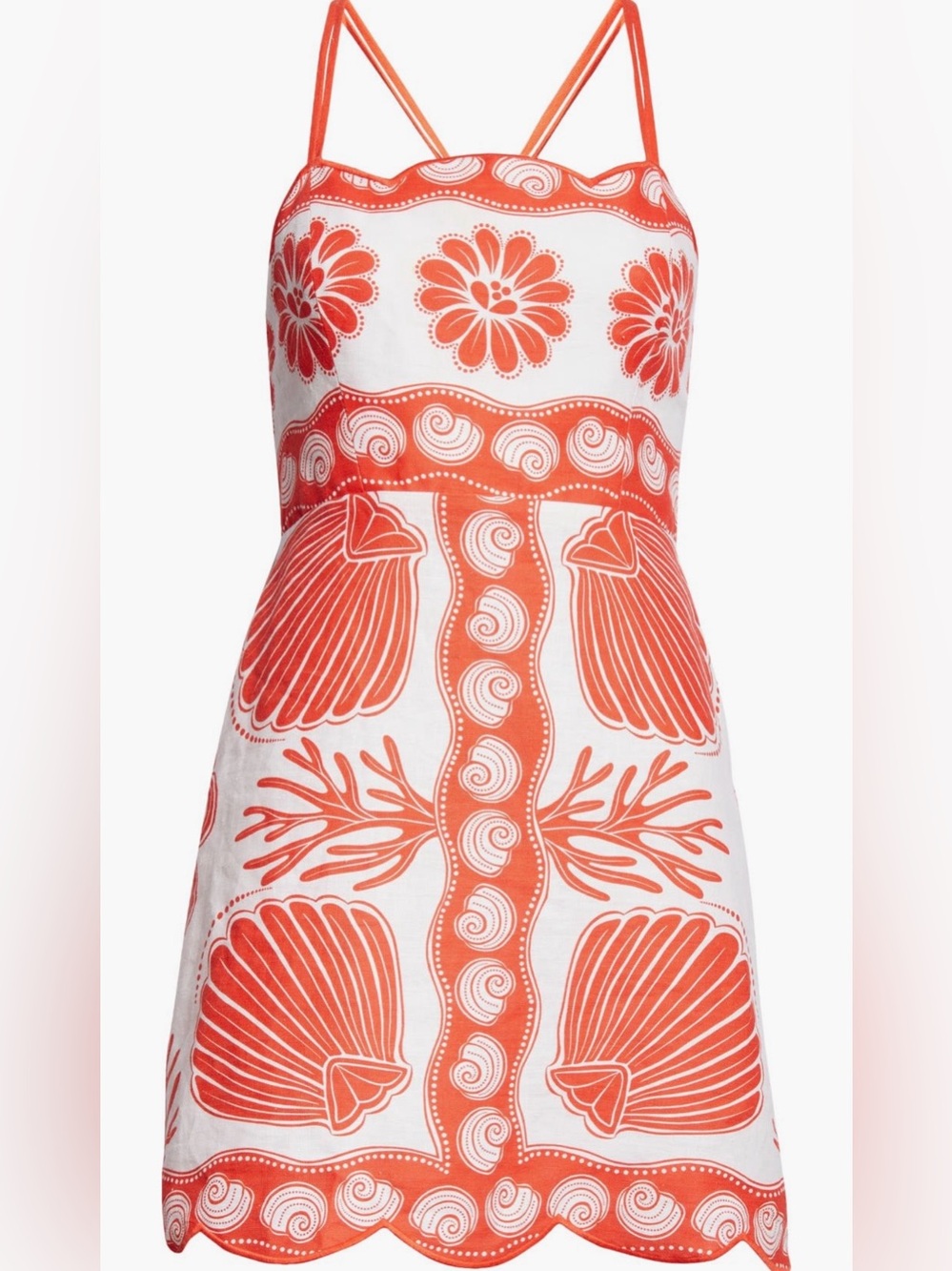 FARM Rio Ainika Shell Print Linen Mini Dress, Size XXS, NWOT 🇧🇷 - Picture 6 of 16